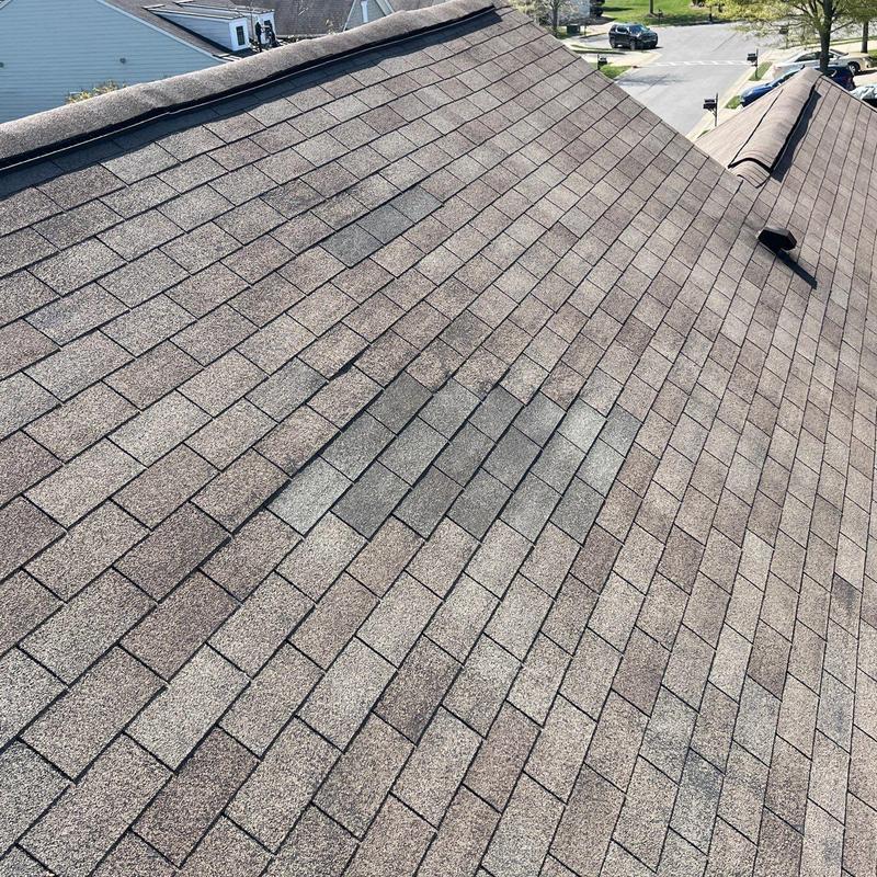 Asphalt roof shingles with hail damage inspection