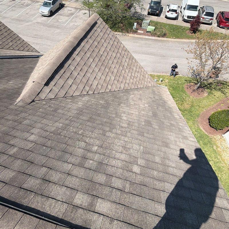 Asphalt shingle roof with hail damage inspection in Brentwood