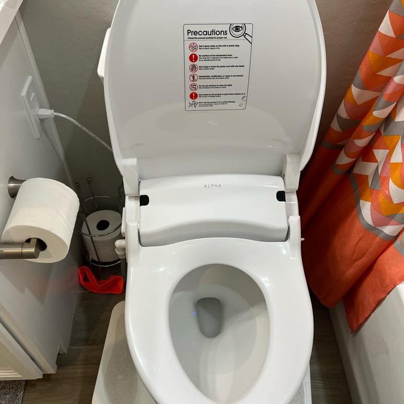 Toilet bidet seat installation with electrical connection