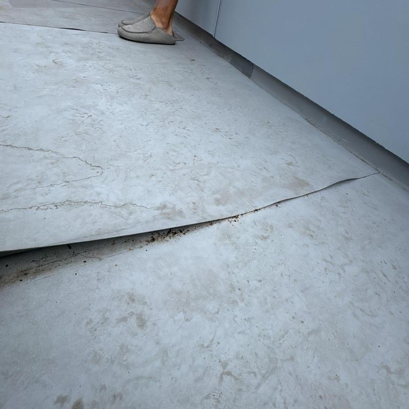Flat roof membrane lifting and damage detail