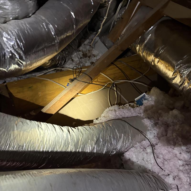 Ductwork and attic insulation in energy audit site