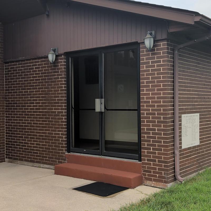 Commercial glass vestibule entry double doors exterior