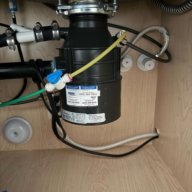 12hp garbage disposal installed with new connections