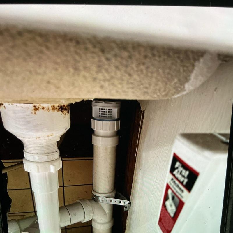 Kitchen sink drain piping and studor vent installation