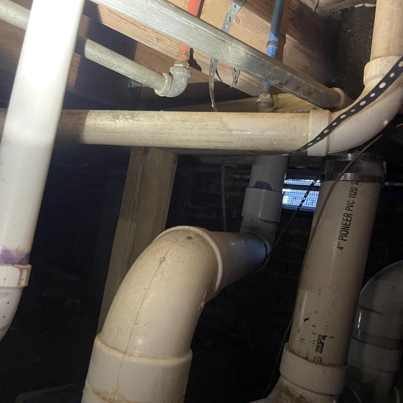 4-inch PVC drain pipes in basement plumbing system 4-inch PVC drain pipes in basement plumbing system