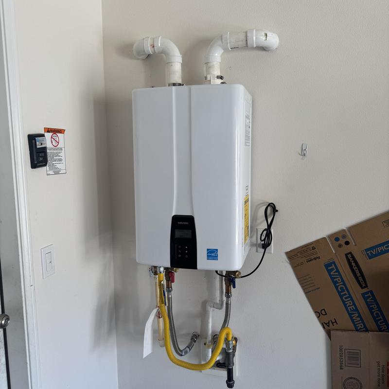 Navien tankless water heater with piping installation Navien tankless water heater with piping installation