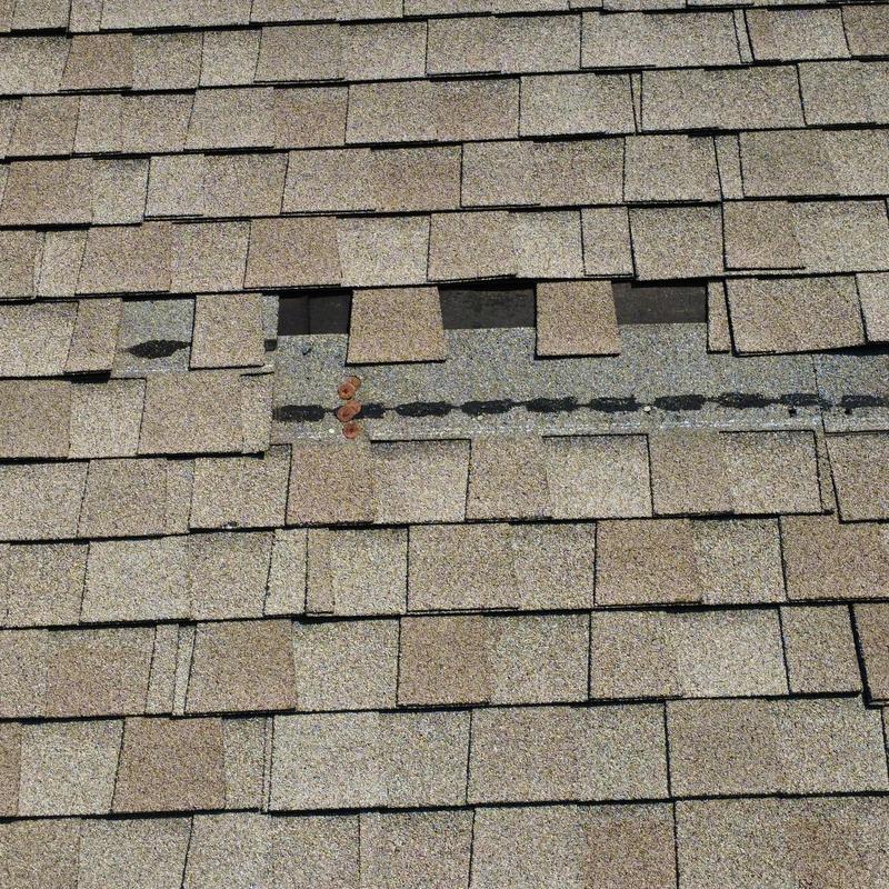 Owens Corning Duration shingles with improper nailing