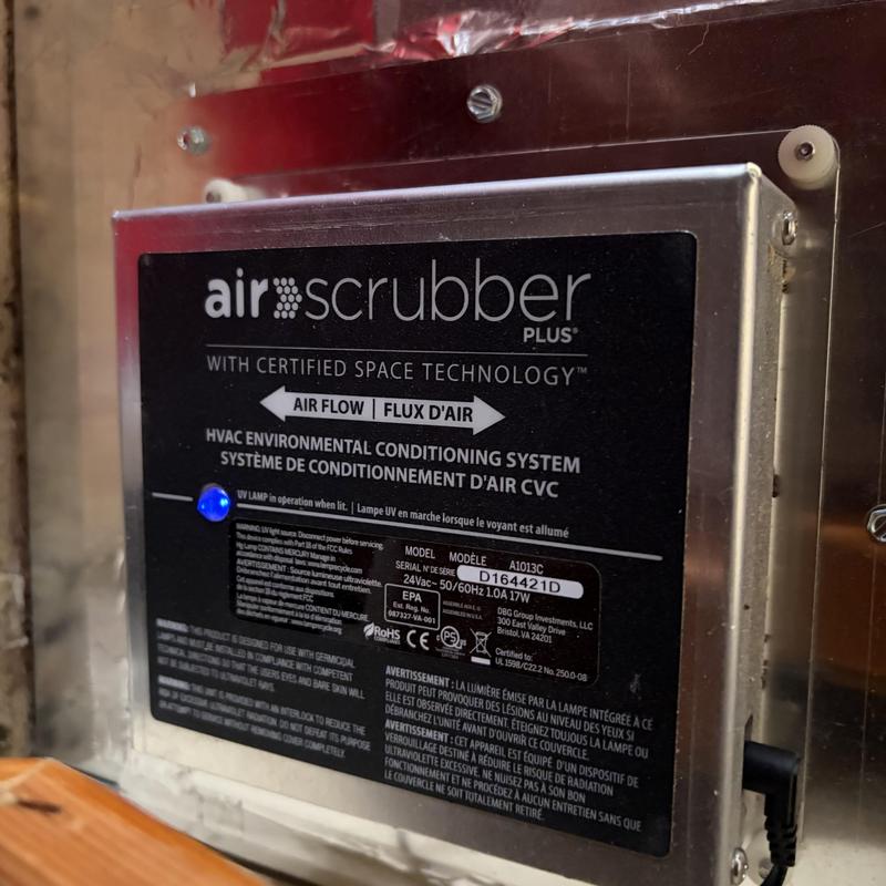 Air Scrubber Plus HVAC environmental conditioning system panel Air Scrubber Plus HVAC environmental conditioning system panel