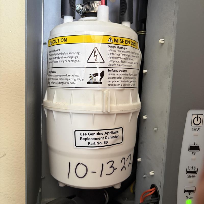 Aprilaire steam humidifier replacement canister installed Aprilaire steam humidifier replacement canister installed