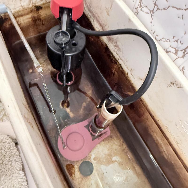 Toilet flush valve and flapper replacement in tank