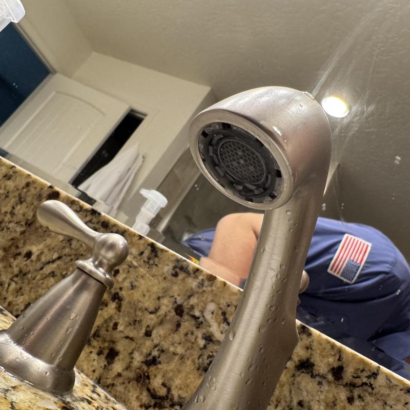 Bathroom faucet aerator clogged with debris cleaning Bathroom faucet aerator clogged with debris cleaning