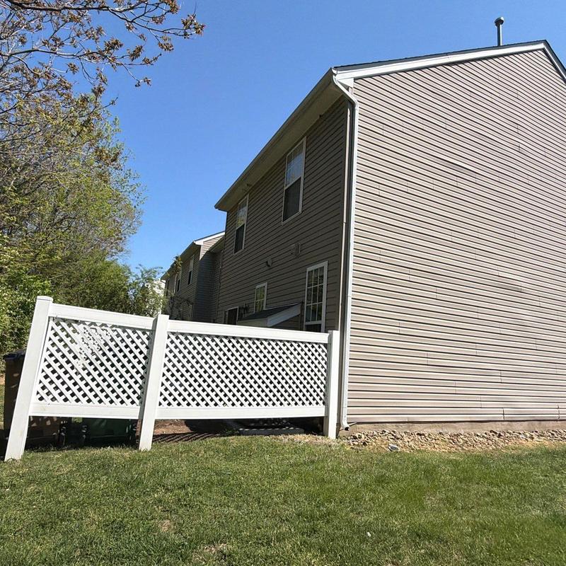 Vinyl siding exterior on residential townhouse building