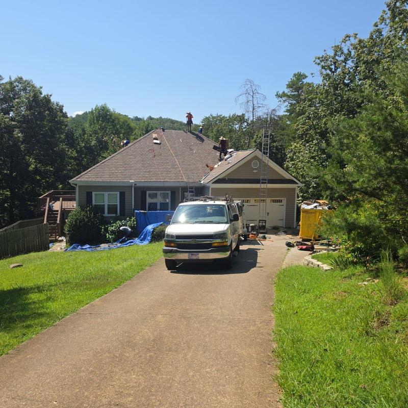 GAF Grand Manor Chestnut roof installation in progress