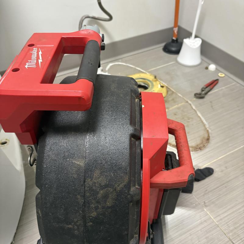Main line camera inspection with drain cleaning machine Main line camera inspection with drain cleaning machine