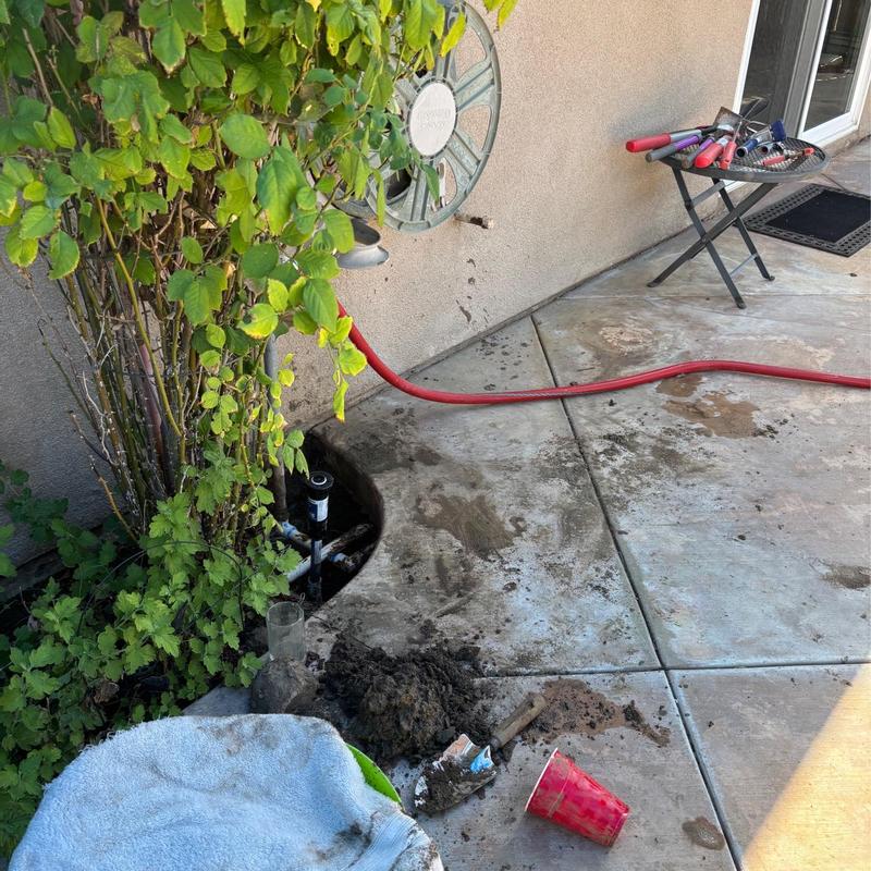 34” PVC water line with concrete access hole 34” PVC water line with concrete access hole