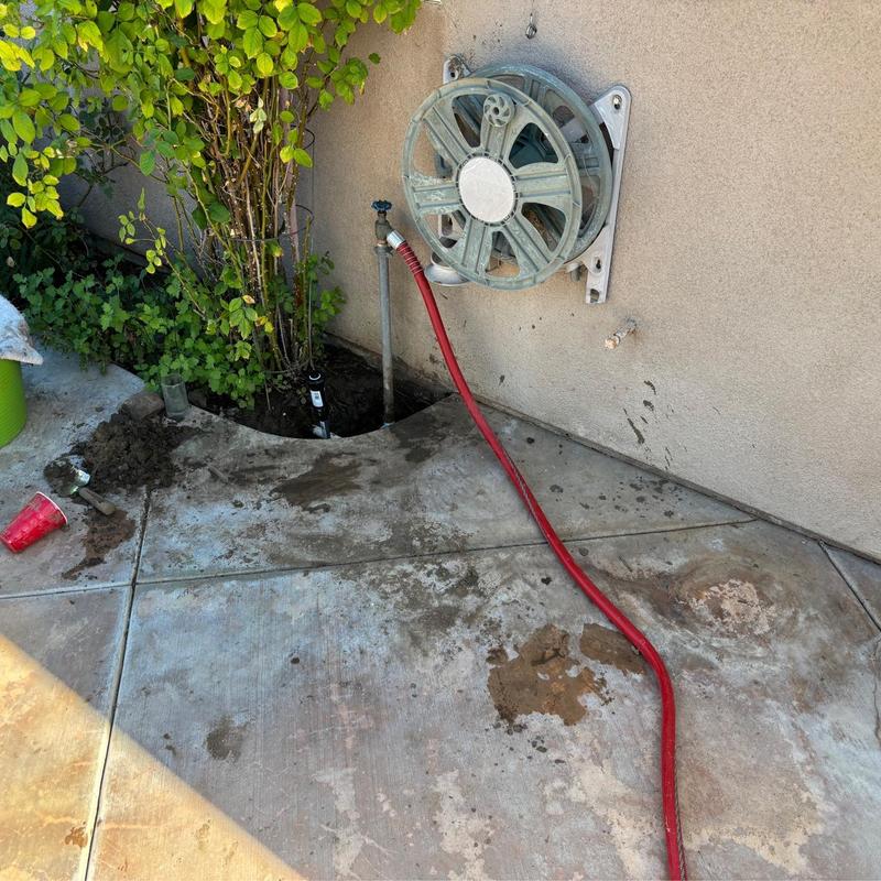 34” PVC water line exposed through concrete access 34” PVC water line exposed through concrete access