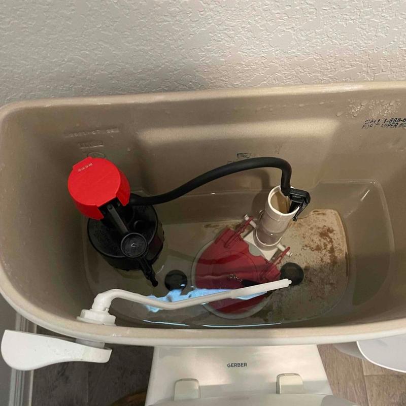 Toilet fill valve and flapper inside tank replacement
