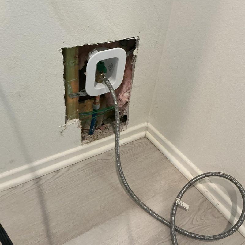 Ice maker valve and valve box installation in wall Ice maker valve and valve box installation in wall