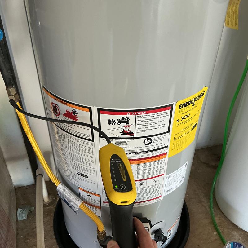 Gas water heater with new flex connection testing Gas water heater with new flex connection testing