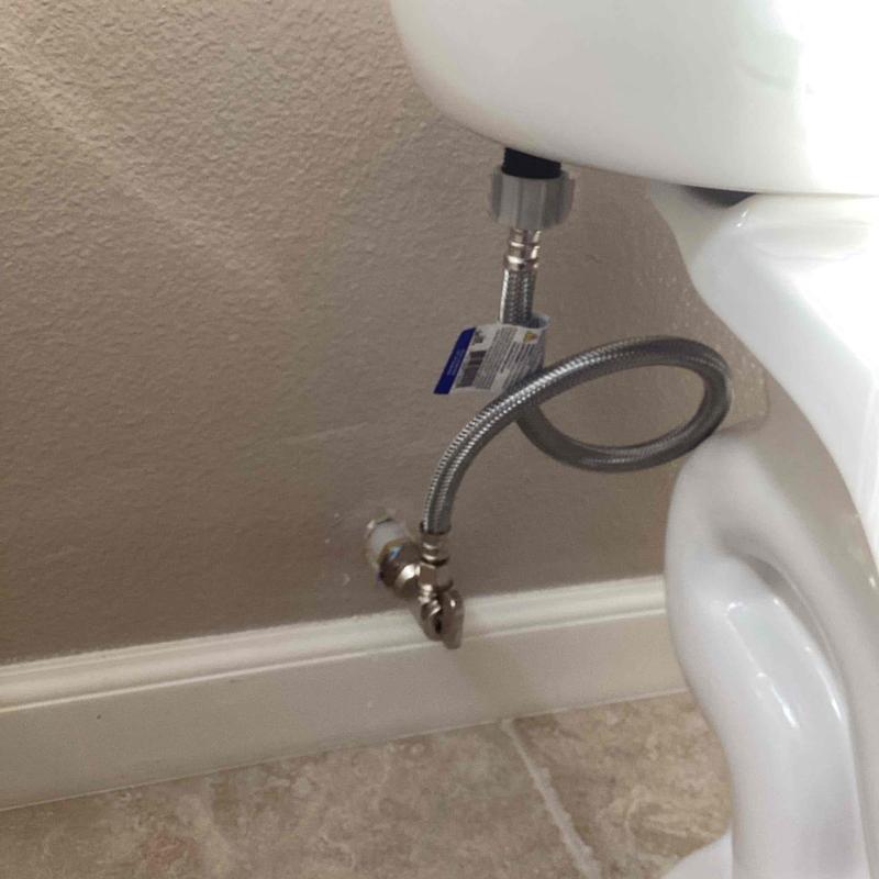 Toilet angle stop valve with braided supply line Toilet angle stop valve with braided supply line