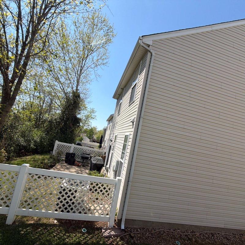 Vinyl siding exterior of residential house