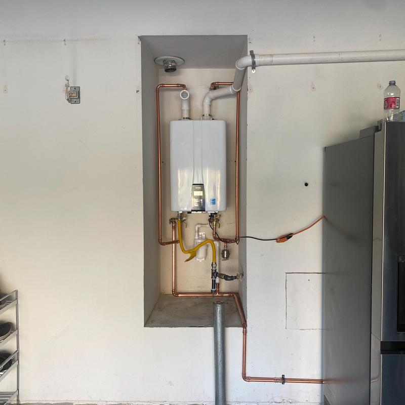 Navien 240 A2 tankless water heater with copper piping Navien 240 A2 tankless water heater with copper piping