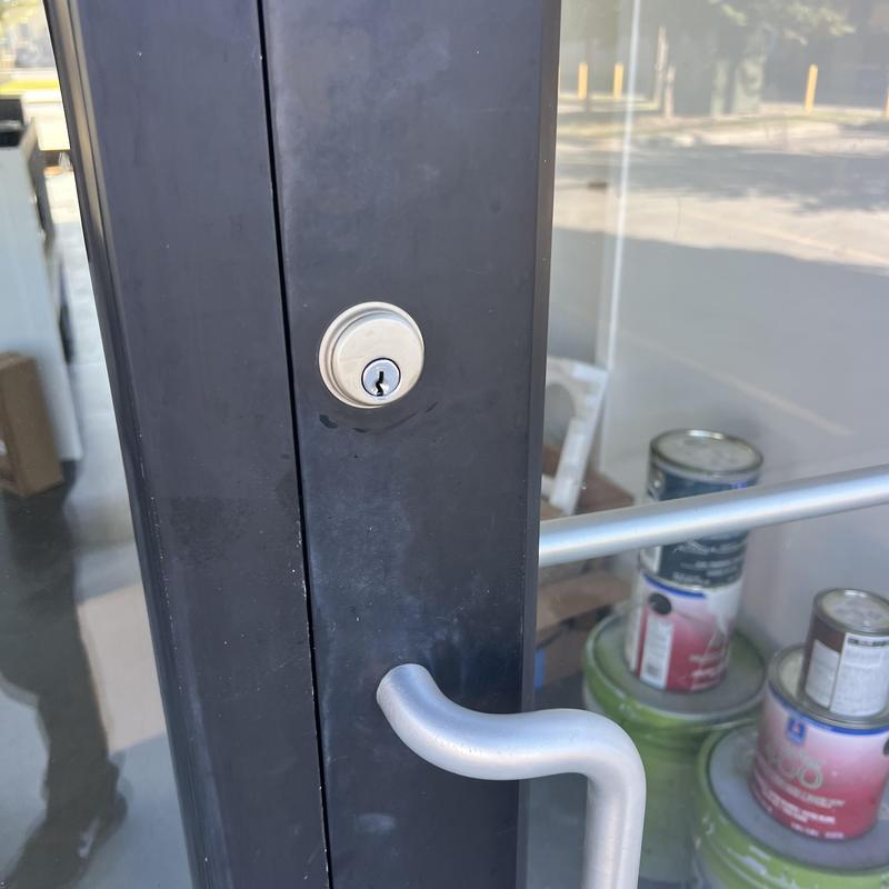 Business door cylinder lock rekey in Tulsa, OK Business door cylinder lock rekey in Tulsa, OK