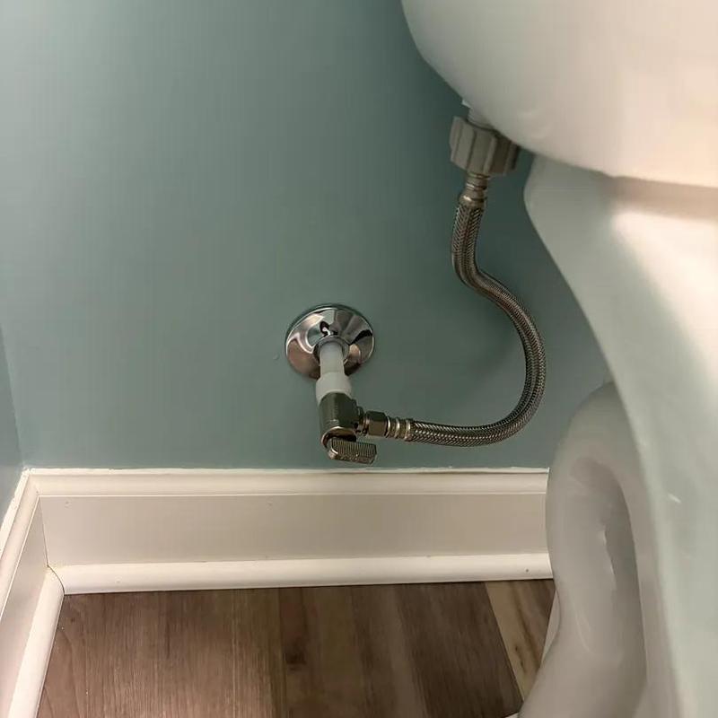 Toilet supply line and shutoff valve installation