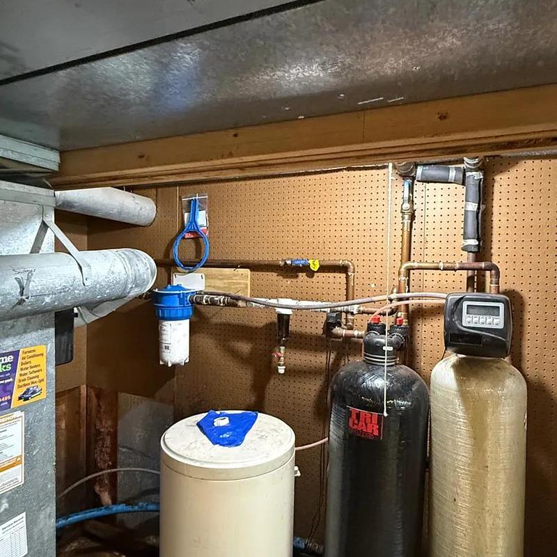 Sediment filter and water softener system setup