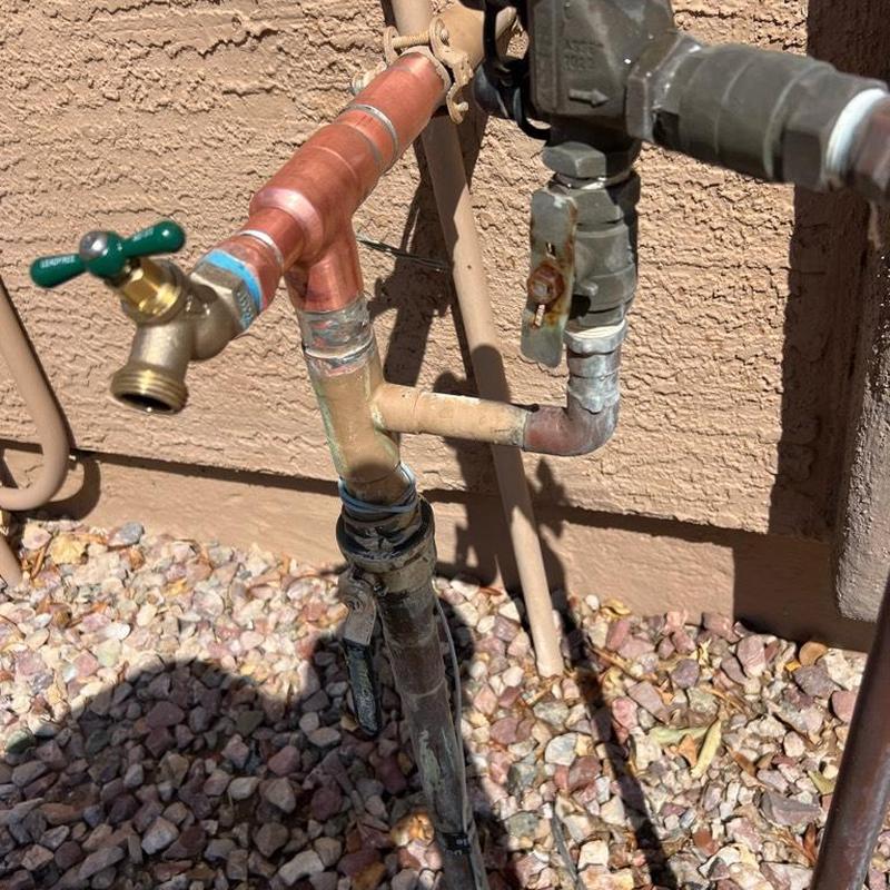 Outdoor hose bib with new copper piping and valve