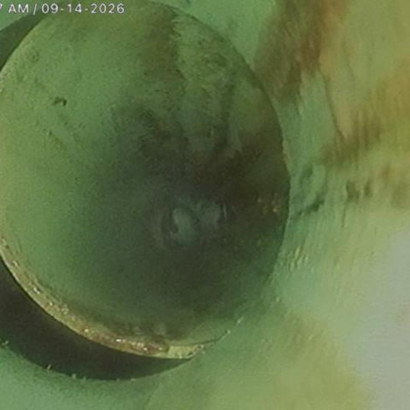 Sewer line break inside pipe seen in camera inspection Sewer line break inside pipe seen in camera inspection