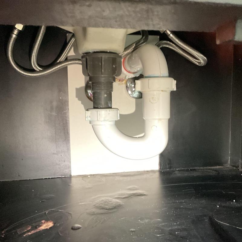 PVC sink drain trap installation under vanity PVC sink drain trap installation under vanity