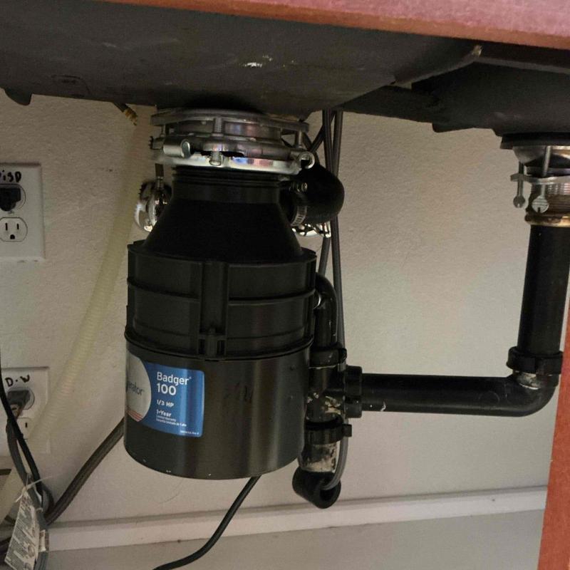 Badger 100 garbage disposal under kitchen sink Badger 100 garbage disposal under kitchen sink