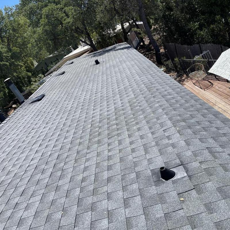 GAF 50-year asphalt roof with vents on residential home