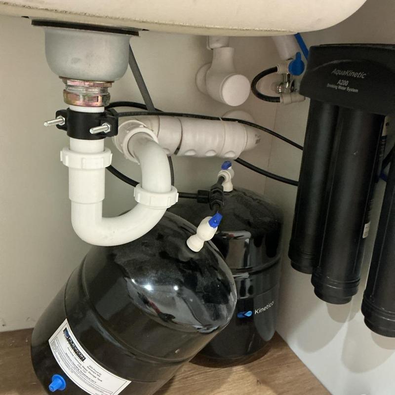 Reverse osmosis system removal and sink plumbing modification Reverse osmosis system removal and sink plumbing modification