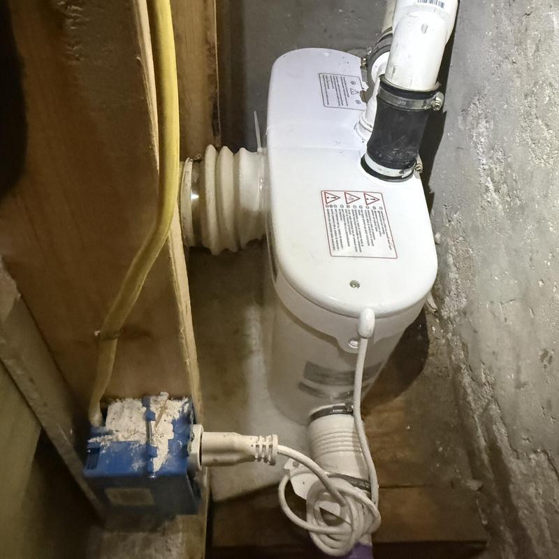 Sump pump installation with new pump and plumbing Sump pump installation with new pump and plumbing