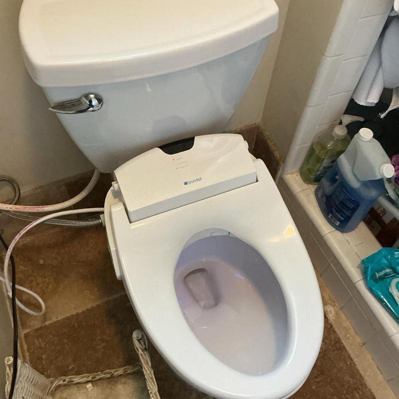 Toilet with Brondell bidet seat installation Toilet with Brondell bidet seat installation