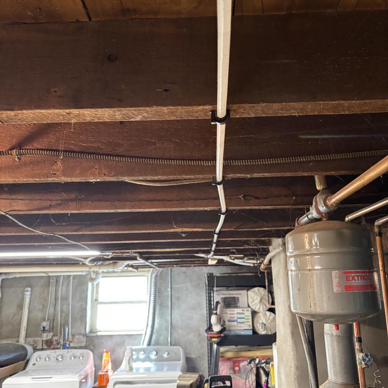 Icemaker copper line installed under basement ceiling Icemaker copper line installed under basement ceiling