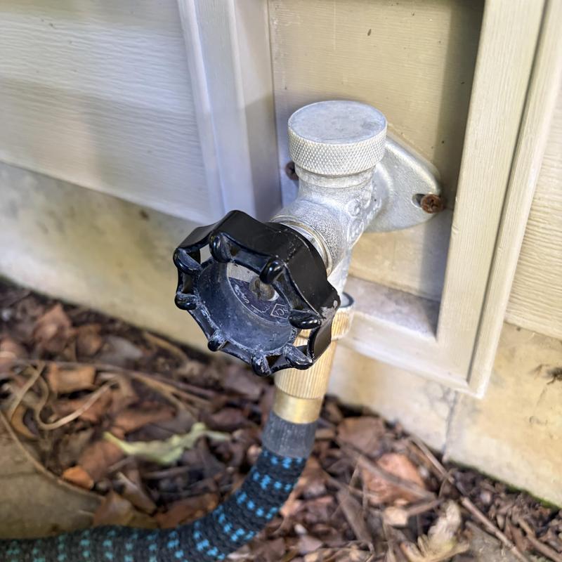 Frost-free hose bib with attached garden hose Frost-free hose bib with attached garden hose