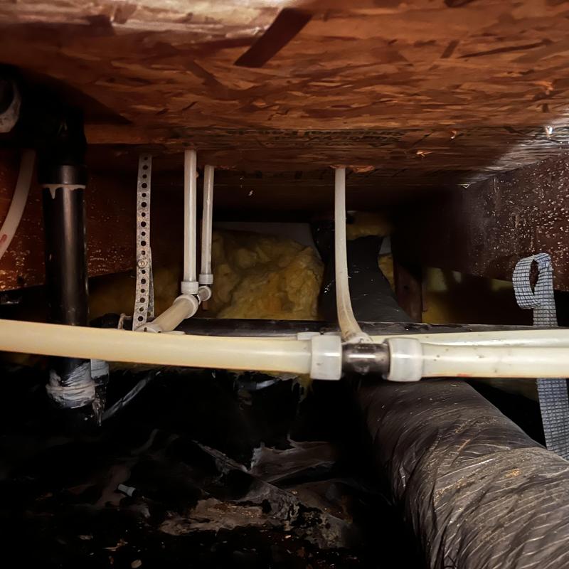 PEX piping and supply lines installed in crawlspace PEX piping and supply lines installed in crawlspace