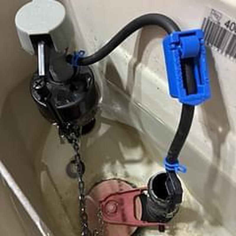 Toilet tank fill valve and flush mechanism inside tank Toilet tank fill valve and flush mechanism inside tank