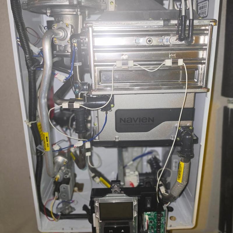 Navien NPE-240S tankless water heater interior view Navien NPE-240S tankless water heater interior view