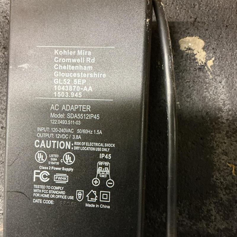 AC adapter power supply label with specifications AC adapter power supply label with specifications