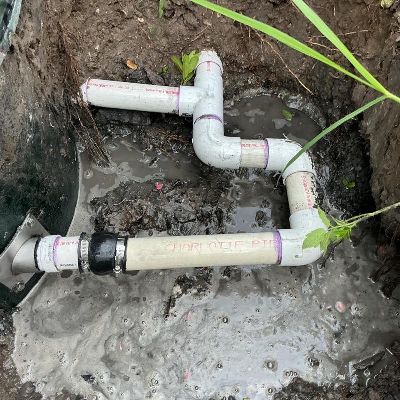 Lift station discharge PVC pipe repair in muddy soil Lift station discharge PVC pipe repair in muddy soil