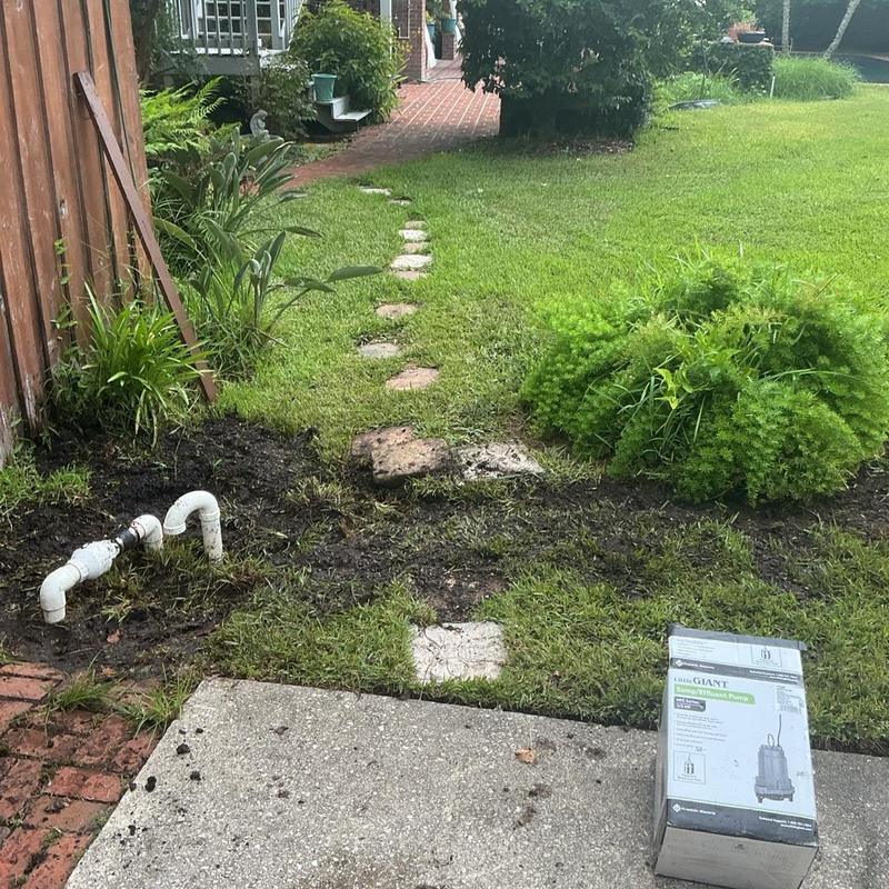 Yard drainage pump installation with new Little Giant pump Yard drainage pump installation with new Little Giant pump