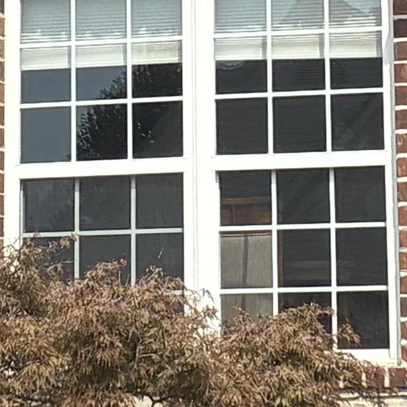 Front window glass with hail damage and grid frames