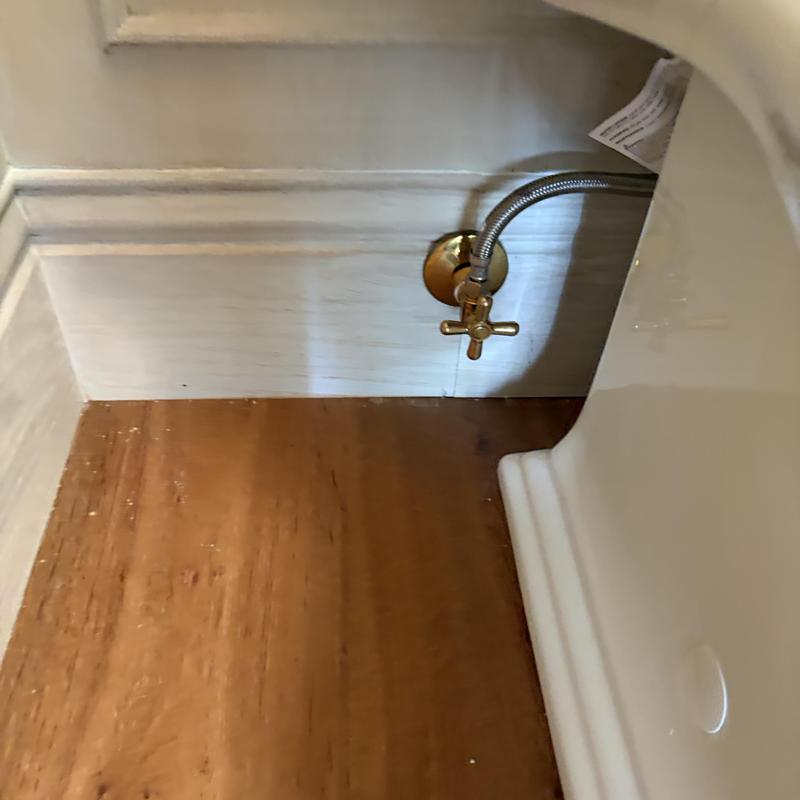 Toilet water supply valve and braided hose installation