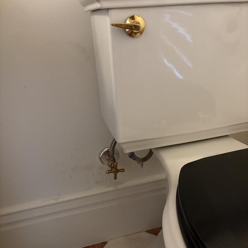 Toilet shut-off valve and tank hardware installation