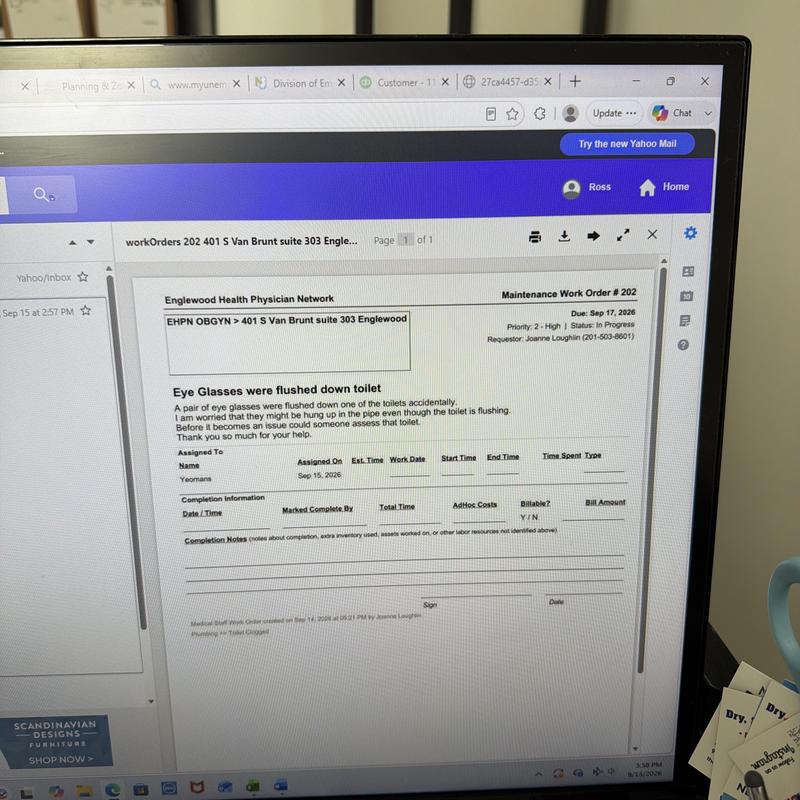 Toilet inspection report for flushed glasses issue Toilet inspection report for flushed glasses issue
