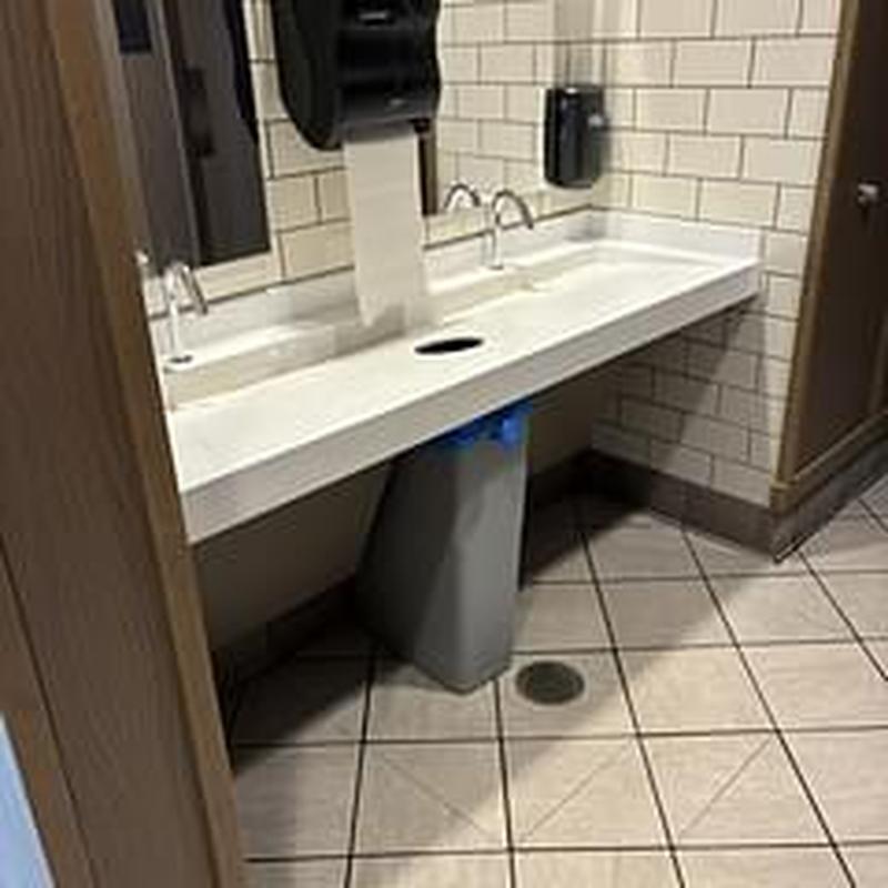 Toto sensor faucets and mixing valves in restroom sink